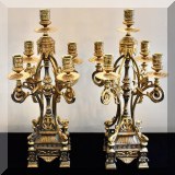 D15. Pair of brass candelabras. 20&rdquo;h  